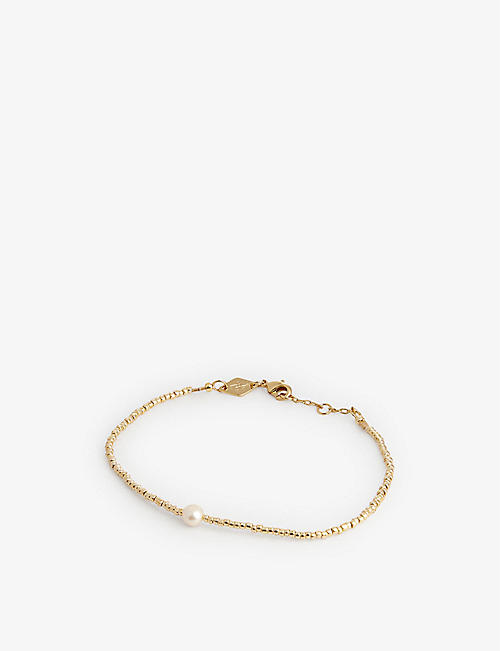 ANNI LU: Pearly 18ct gold-plated brass bracelet