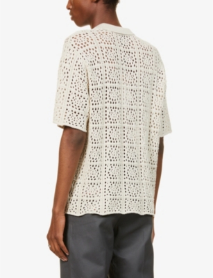 stussy crochet shirt 2022ss 即完品 美品 STUSSY CROCHET SHIRT M