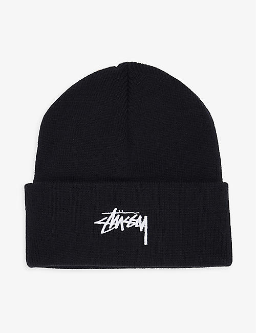 STUSSY: Stock logo-embroidered knitted beanie hat