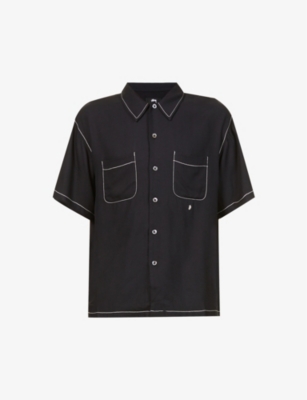 STUSSY - Contrast pick-stitched boxy-fit woven shirt | Selfridges.com