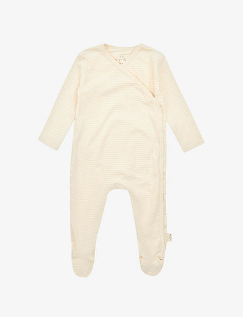 KONGES SLOJD: Stripe-print organic-cotton babygrow and hat set 0-9 months