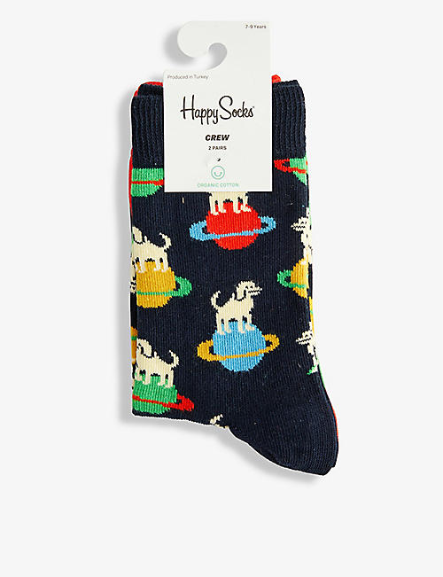 HAPPY SOCKS: Laika pack of two cotton-blend socks