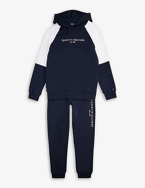 TOMMY HILFIGER: Logo-print cotton-blend tracksuit 4-16 years