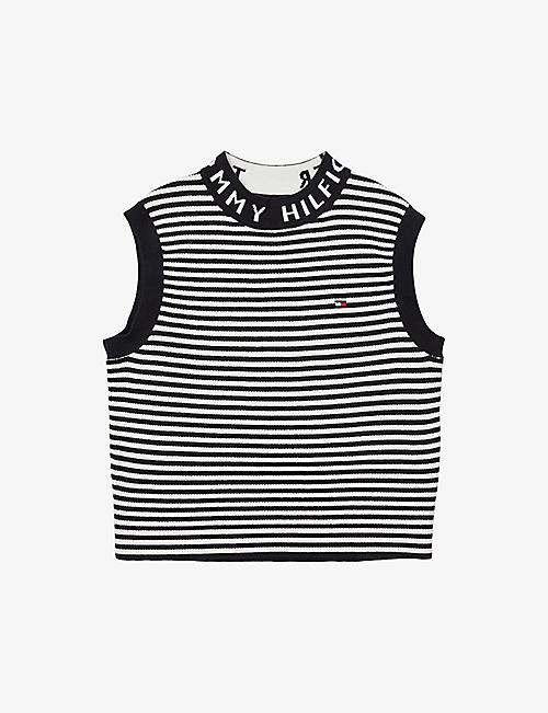TOMMY HILFIGER: Striped sleeveless knitted top 6-16 years
