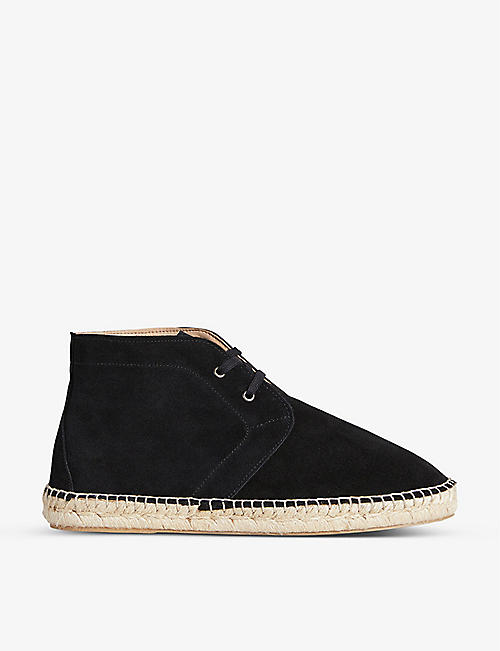 TED BAKER: Markus braided-trim suede espadrille boots
