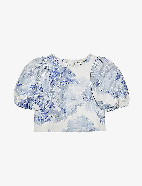 TED BAKER: Ivria floral-print woven top