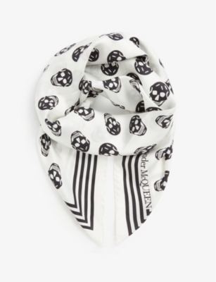 Alexander mcqueen skull sale silk scarf