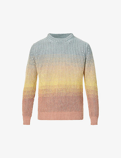 RICHARD JAMES: Gradient-knit regular-fit linen sweatshirt