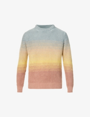 Gradient-knit regular-fit linen sweatshirt