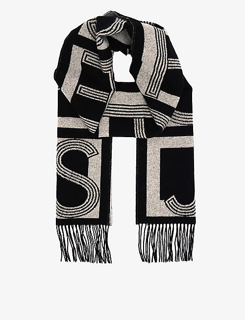 JOSEPH: Alphabet wool and cashmere-blend scarf