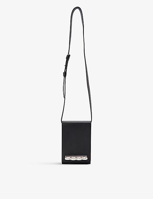 ALEXANDER MCQUEEN: Four-ring leather cross-body bag