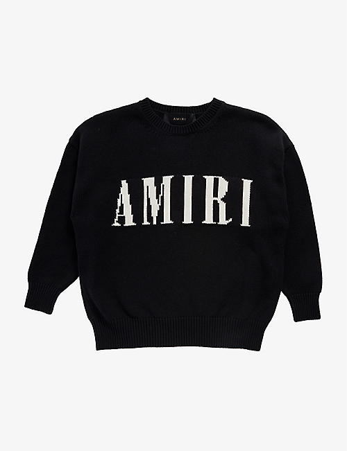 AMIRI：徽标提花棉和羊绒混纺毛衣4 - 12年