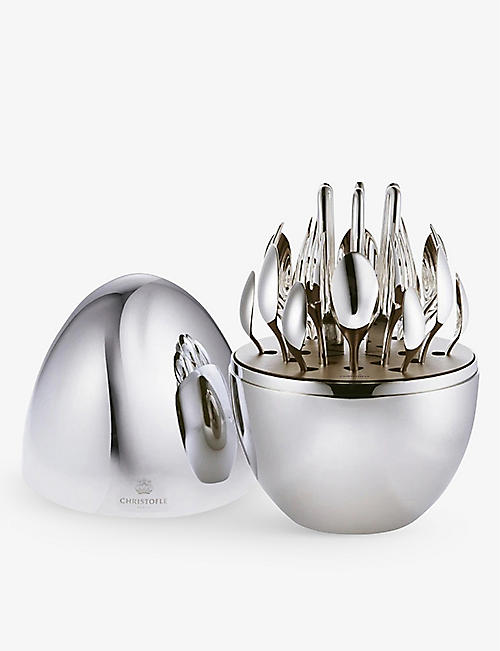 CHRISTOFLE: MOOD silver-plated stainless-steel cutlery set of 24