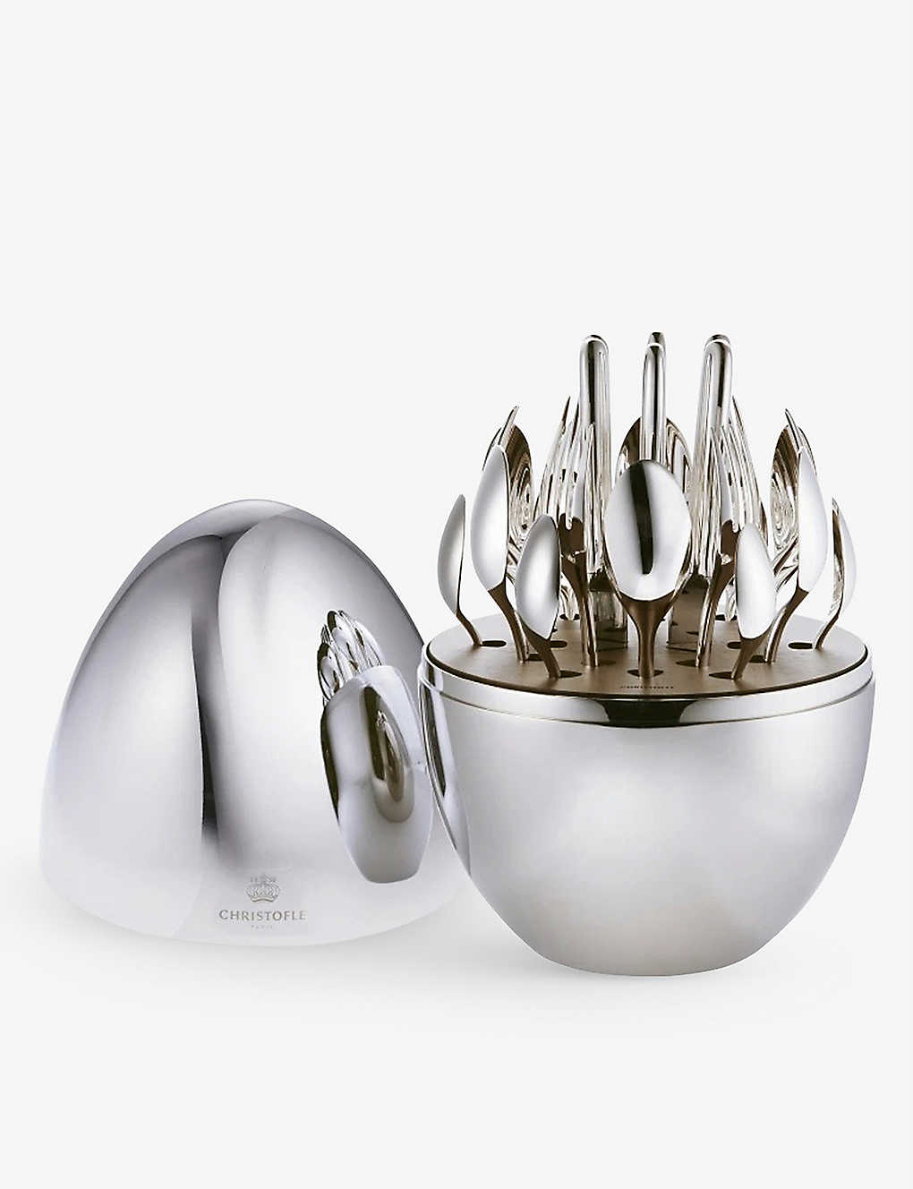 Shop Christofle Mood Silver-plated Stainless-steel Cutlery Set Of 24