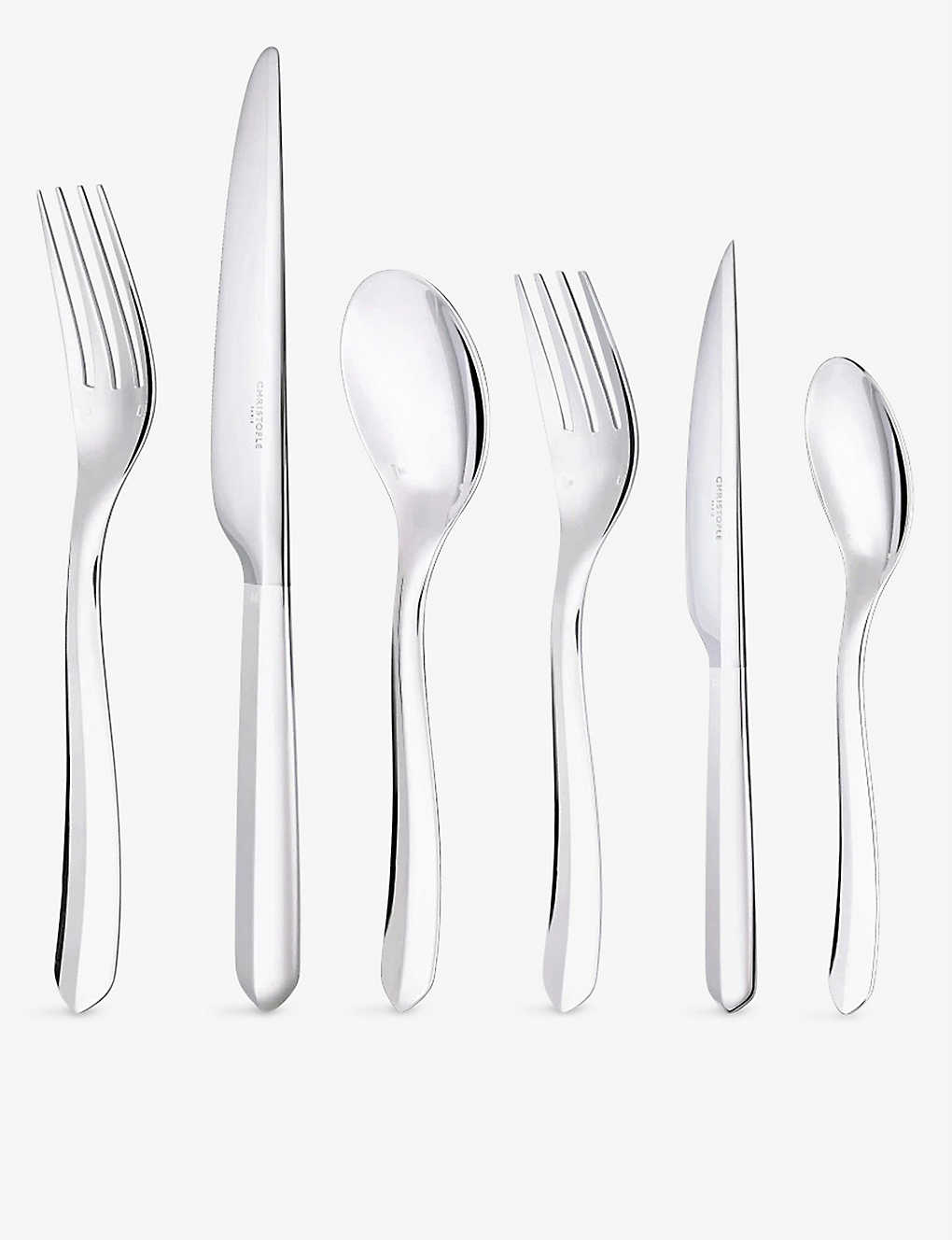 CHRISTOFLE CHRISTOFLE INFINI SILVER-PLATED STEEL CUTLERY 36-PIECE SET,56221900