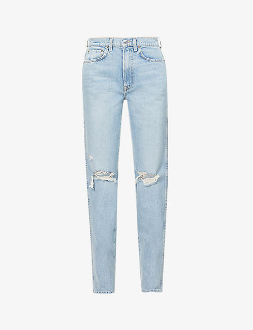 GRLFRND: Sara straight-leg high-rise jeans