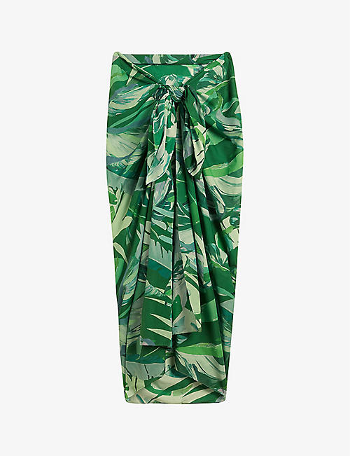 TED BAKER: Solia sunburst leaf-pattern cotton sarong