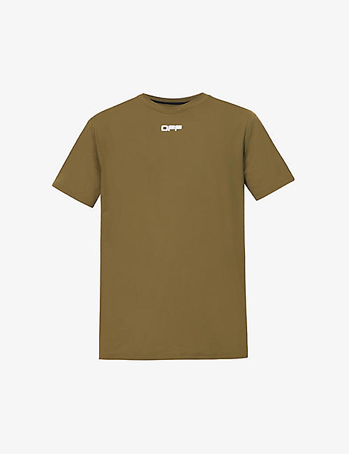 OFF-WHITE C/O VIRGIL ABLOH: Logo-print relaxed-fit stretch-woven T-shirt