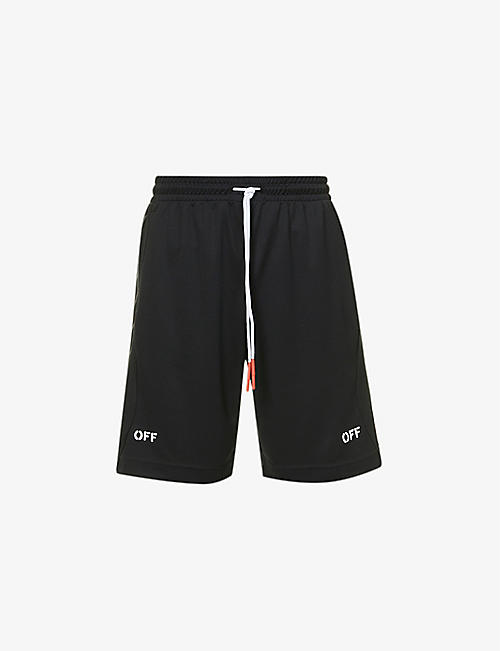 OFF-WHITE C/O VIRGIL ABLOH: Logo-print relaxed-fit woven shorts