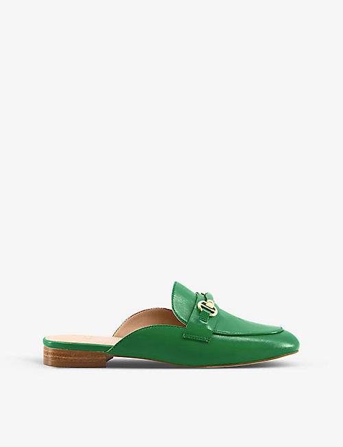 DUNE: Glowin snaffle trim backless leather loafers