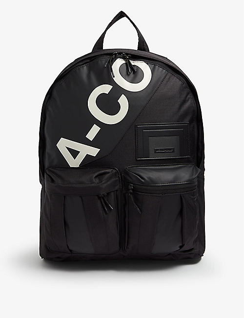 A COLD WALL: Typographic logo-print shell backpack