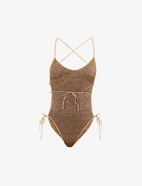 OSEREE: Lumiere metallic lace-up swimsuit