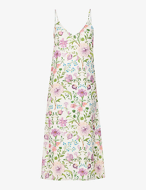 DESMOND AND DEMPSEY: Persephone floral-print cotton-voile nightdress