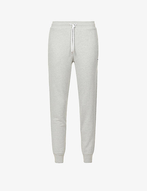 MAISON KITSUNE: Fox-embroidered tapered cotton-jersey jogging bottoms