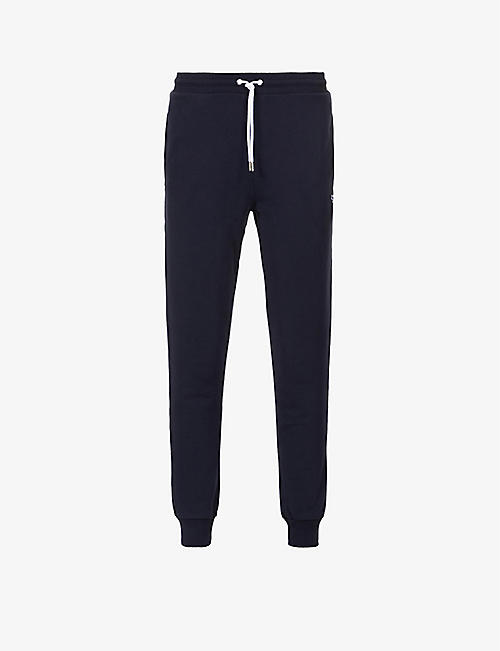 MAISON KITSUNE: Fox-embroidered tapered cotton-jersey jogging bottoms