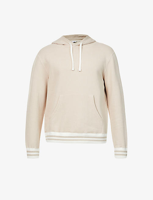 CHE: Lounge stripe-trimmed organic cotton-knit hoody