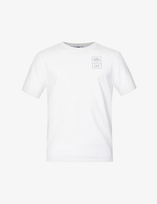 CHE: Brand-print dropped-shoulder organic cotton-jersey T-shirt