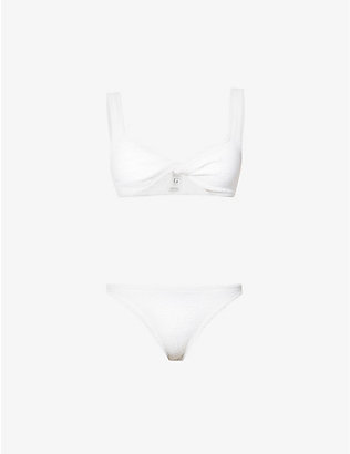 HUNZA G: Juno knotted bikini set