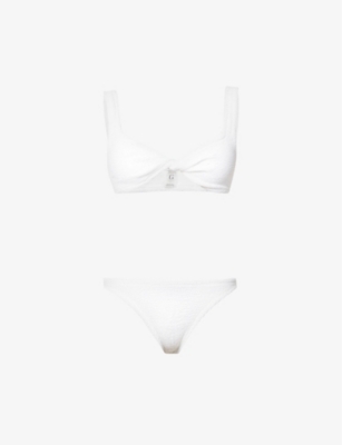 Hunza G Juno Knotted Bikini Set In White