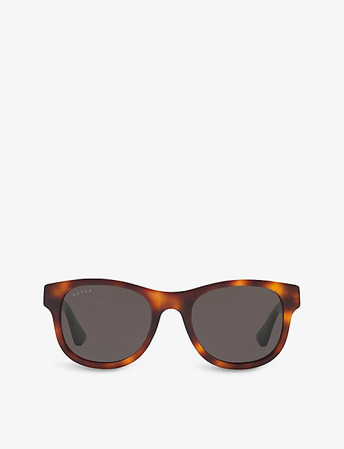 GUCCI: GG0003SN tortoiseshell wayfarer-frame acetate sunglasses
