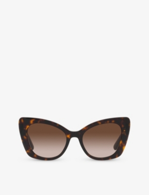 Shop Dolce & Gabbana Women's Brown Dg4405 Butterfly-frame Acetate Sunglasses