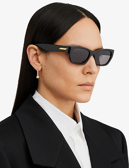 Accessories Sunglasses Angular Shaped Sunglasses Jimmy Choo Angular Shaped Sunglasses black casual look 