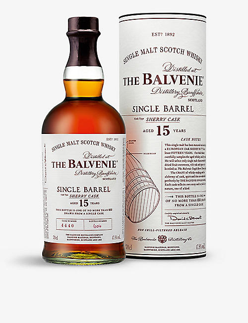 BALVENIE: Single Barrel Sherry Cask 15-year-old single malt Scotch whisky 700ml