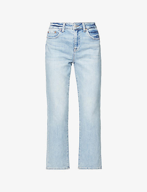PISTOLA: Monroe faded straight-leg high-rise stretch-denim jeans