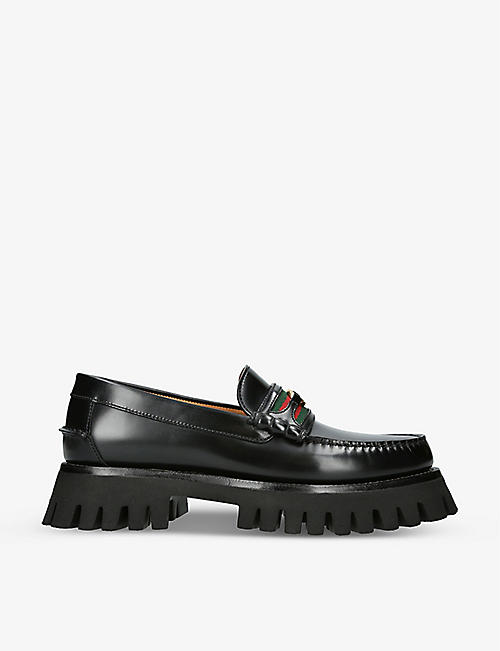 GUCCI: Turbo Kaveh interlocking-G leather loafers