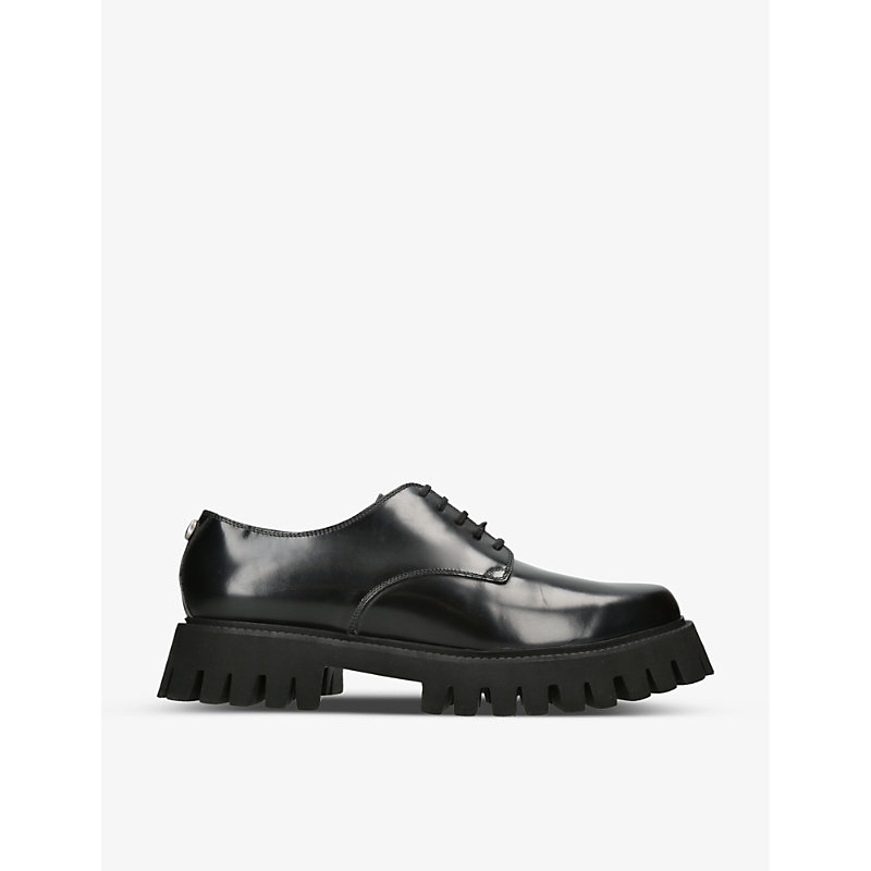 GUCCI DERBY TRACK-SOLE LEATHER LOAFERS,56303507