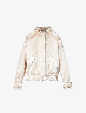 White Womens Jackets Moncler Jackets Moncler Synthetic Enet Drawstring-waist Shell Jacket in Cream 