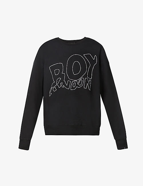 BOY LONDON: Distorted logo cotton-jersey sweatshirt