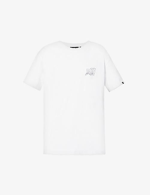 BOY LONDON: Distorted brand-embroidered cotton-jersey T-shirt