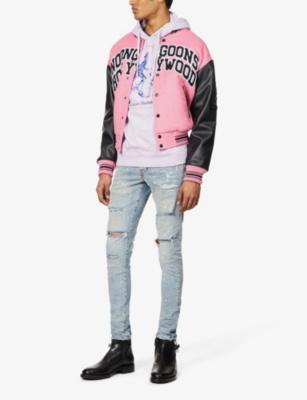 Purple Denim Distressed Slim-fit Stretch-denim Jeans In Light Indigo Paint