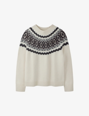White company fairisle jumper sales
