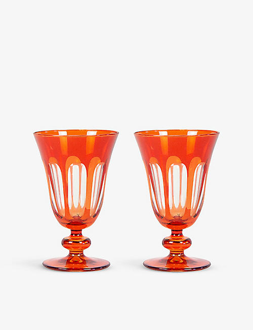 SIR/MADAM: Rialto handcrafted glass tulip goblets set of two