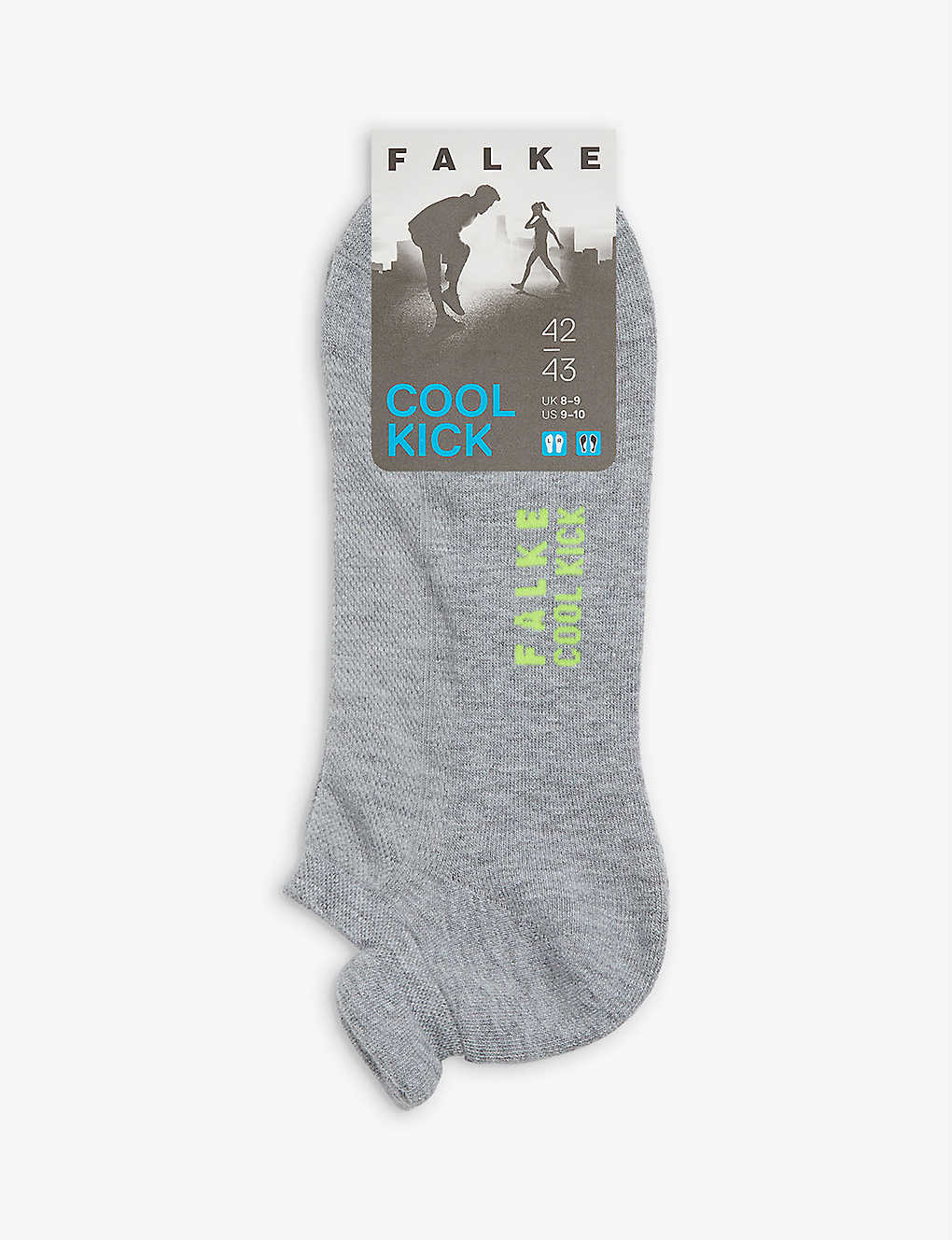 Falke Cool Kick Stretch-knit Trainer Socks In Light Grey