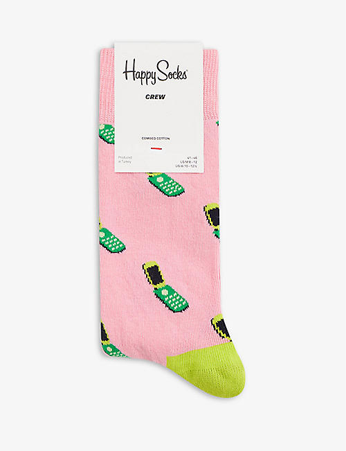 HAPPY SOCKS: Call Me Maybe graphic-print cotton-blend socks