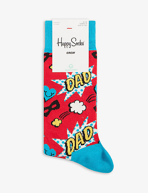 HAPPY SOCKS: Dad-design cotton-blend socks