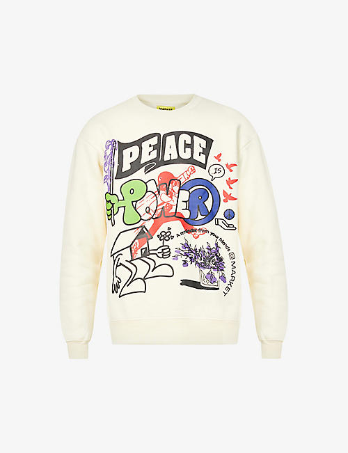 MARKET: Peace Power regular-fit cotton-jersey sweatshirt